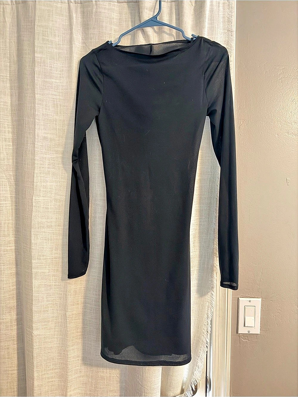 Abercrombie & Fitch The A&F Paloma Long-Sleeve Mesh Mini Dress Paloma